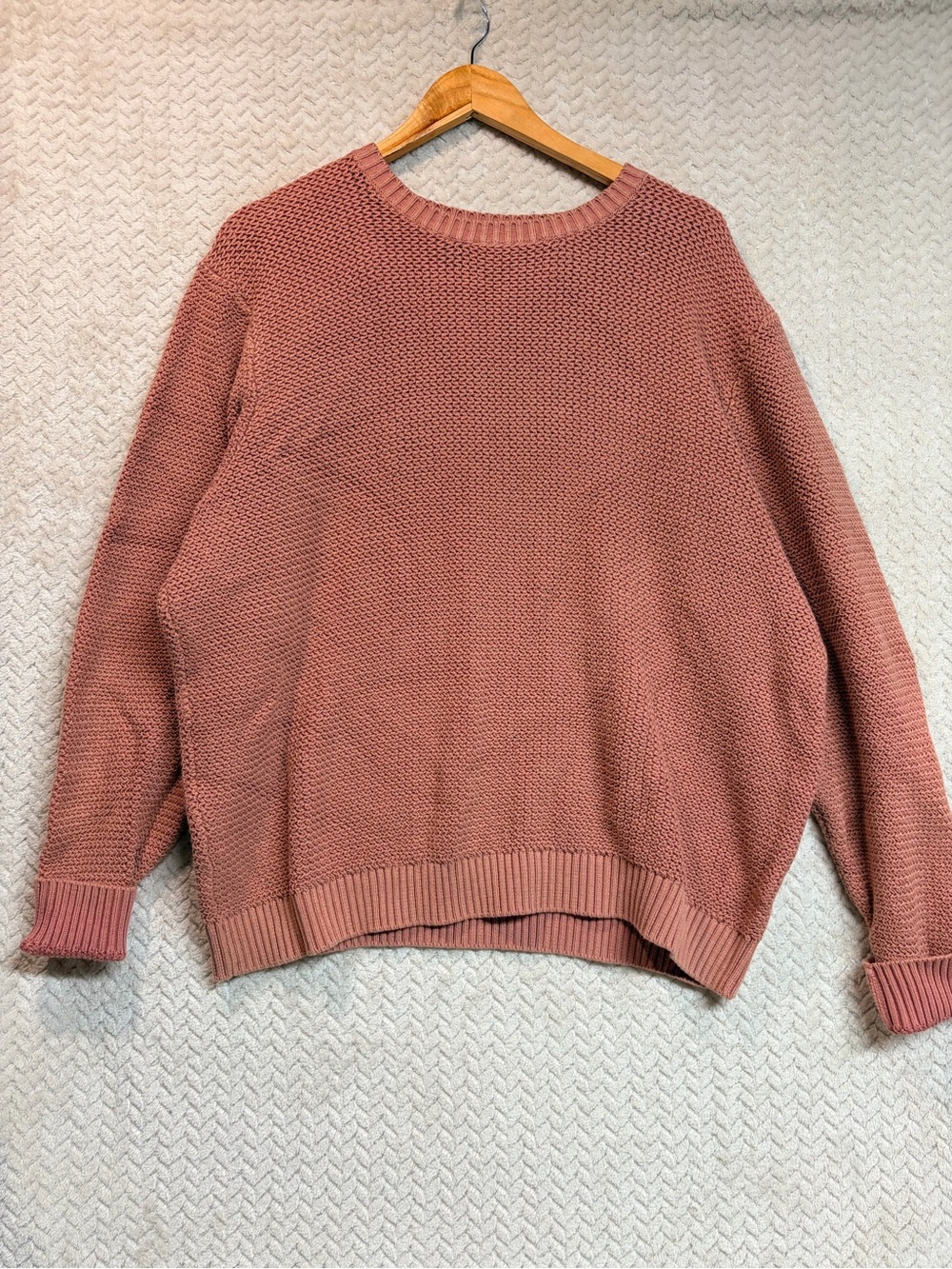 Marine Layer Mens XL Cotton Chunky Open Knit Crewneck Fisherman Sweater